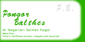 pongor balthes business card